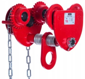 Wózek jezdny do suwnicy wciągarki regulowany z łańcuchem 1 T