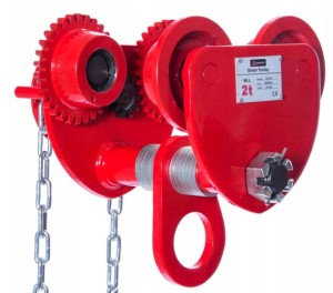 Wózek jezdny do suwnicy wciągarki regulowany z łańcuchem 2 T